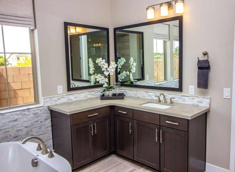 Dual Sink Vanity with Mirror Cabinets